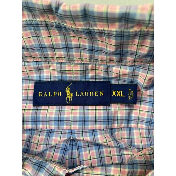 Ralph Lauren Button Down Shirts Mens XXL Blue Plaid Multi Long Sleeve “Read” - Picture 8 of 16